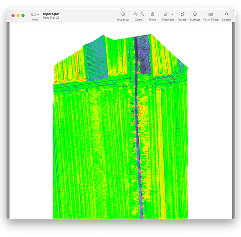 Multispectral crop analysis report
